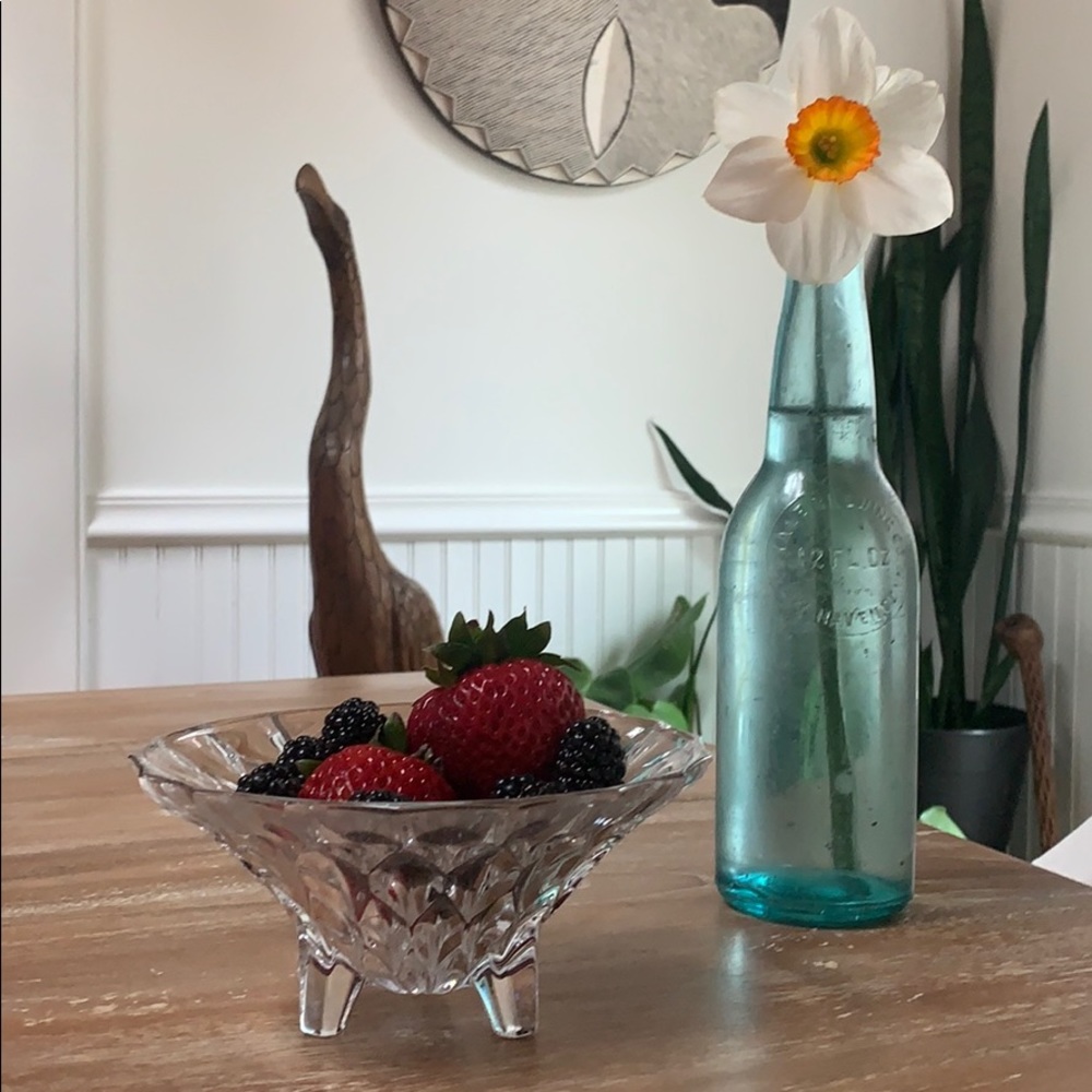 Vintage crystal pedestal bowl